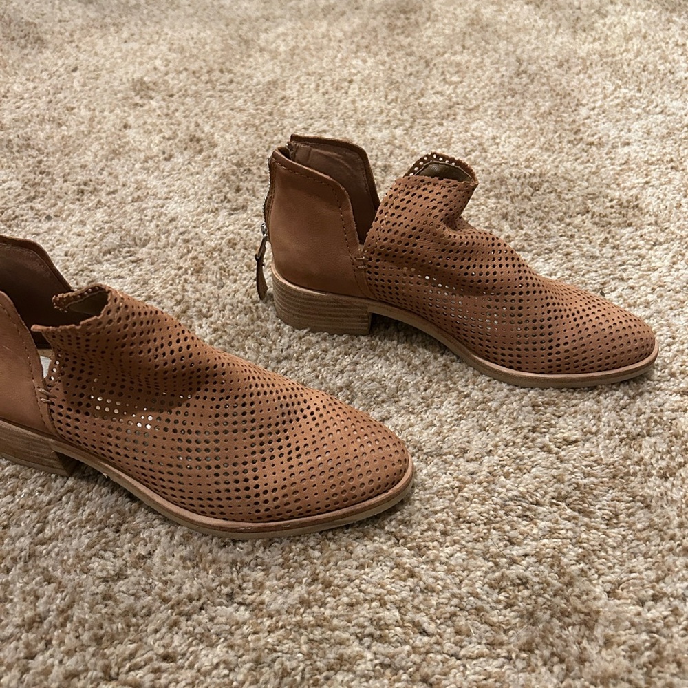 Dolce Vita Brown Perforated Ankle Booties
